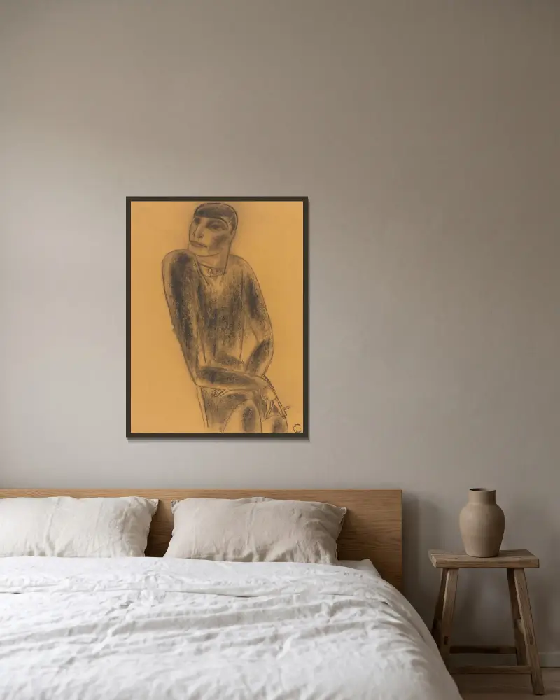 Rökande kvinna av Leo Gestel inramad på en vägg