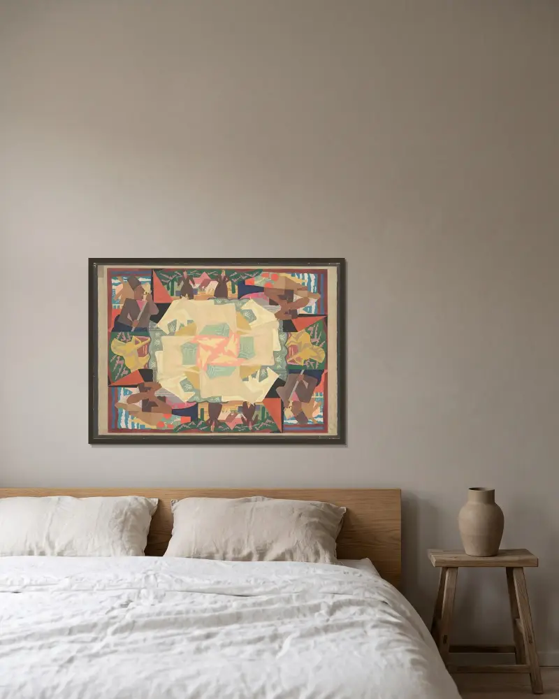 Mattdesign med Holland-motiv av Leo Gestel inramad på en vägg