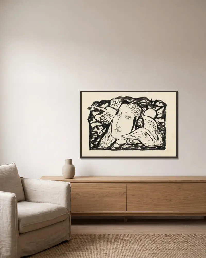 Venus av Leo Gestel inramad på en vägg