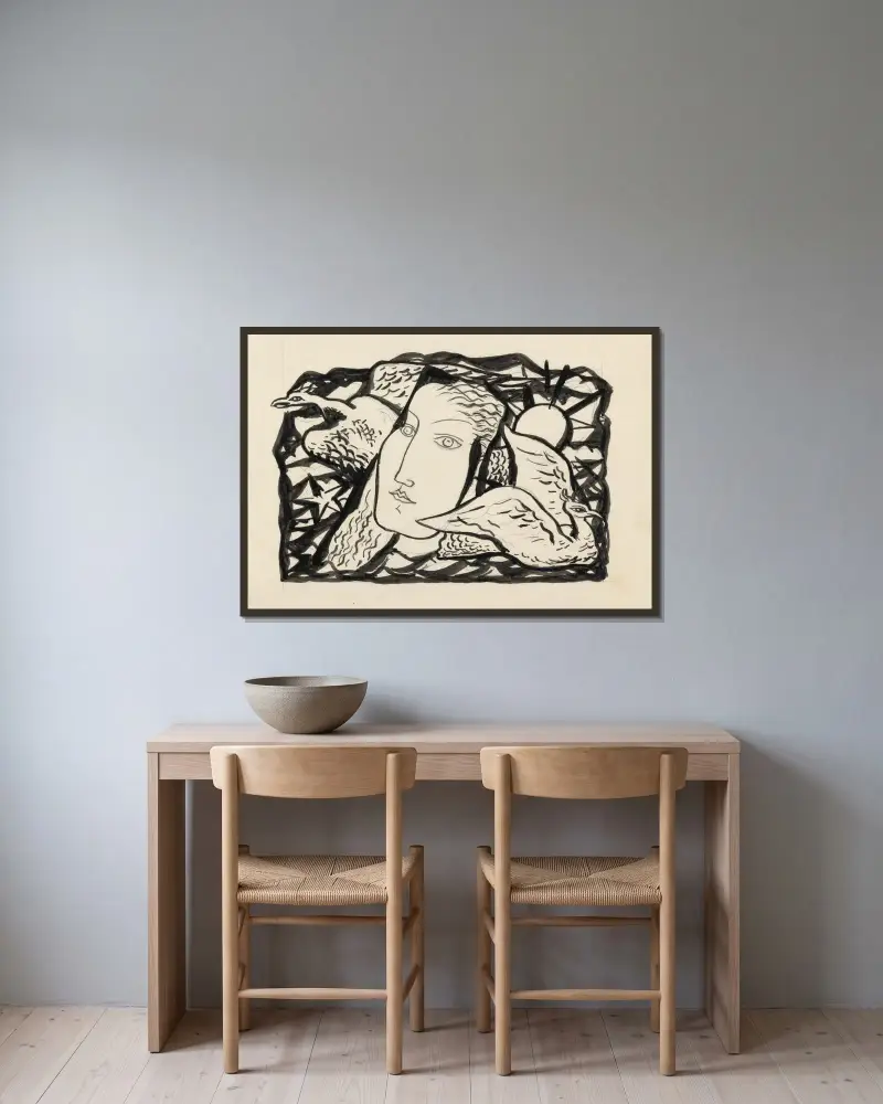 Venus av Leo Gestel inramad på en vägg