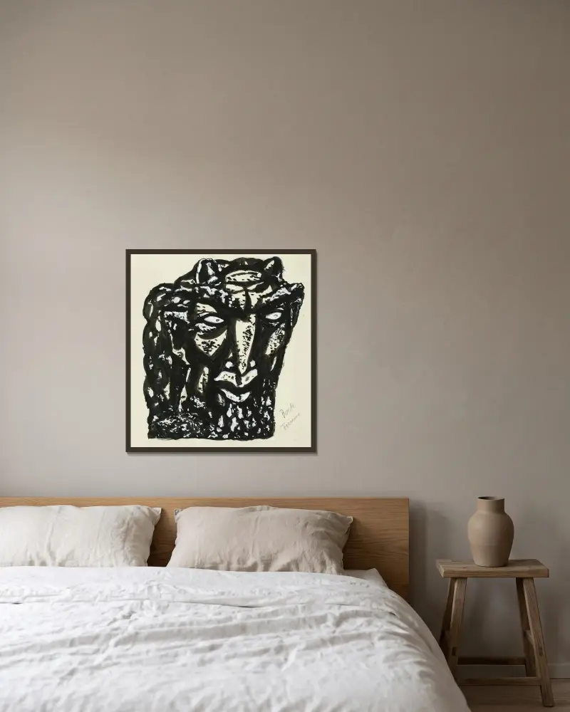 Vignette für das Buch ‚L’art Hollandais contemporain‘ von Paul Fierens von Leo Gestel gerahmt an einer Wand