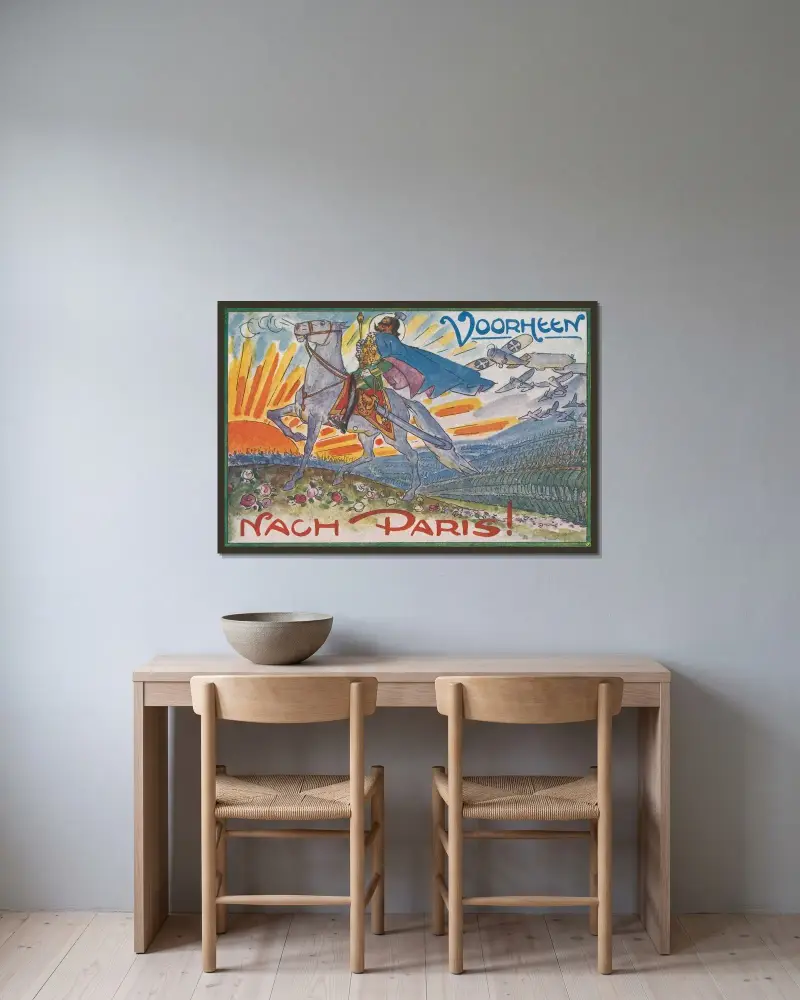 Tidigare, till Paris! av Leo Gestel inramad på en vägg