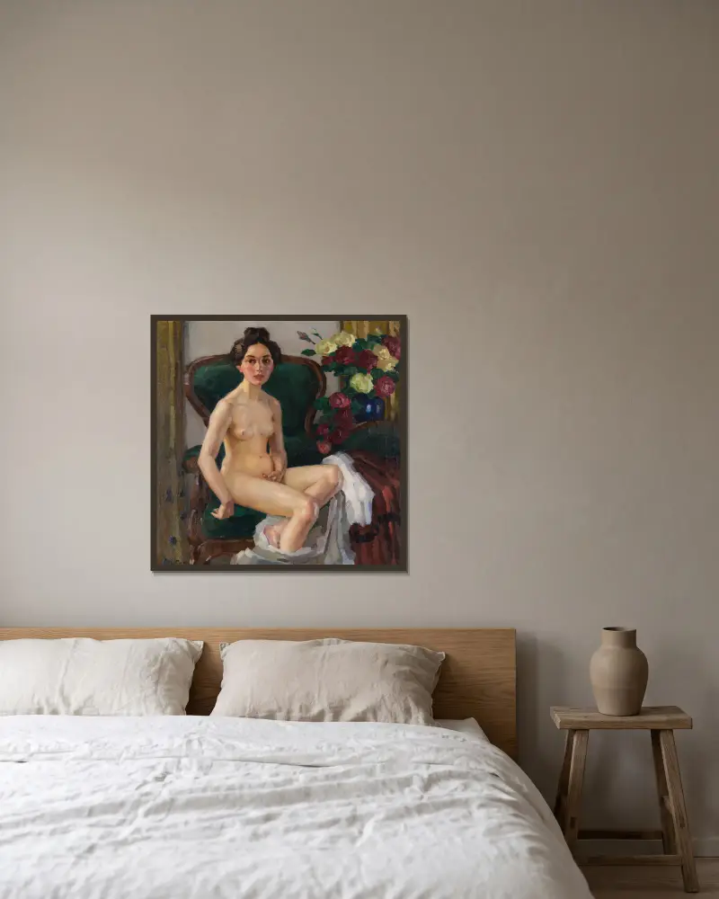 Na pohovce II (Gusti), Leo Putz v rámu na stěně