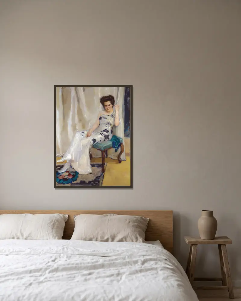 Cara Sophia Köhler, née Goldammer av Leo Putz inramad på en vägg