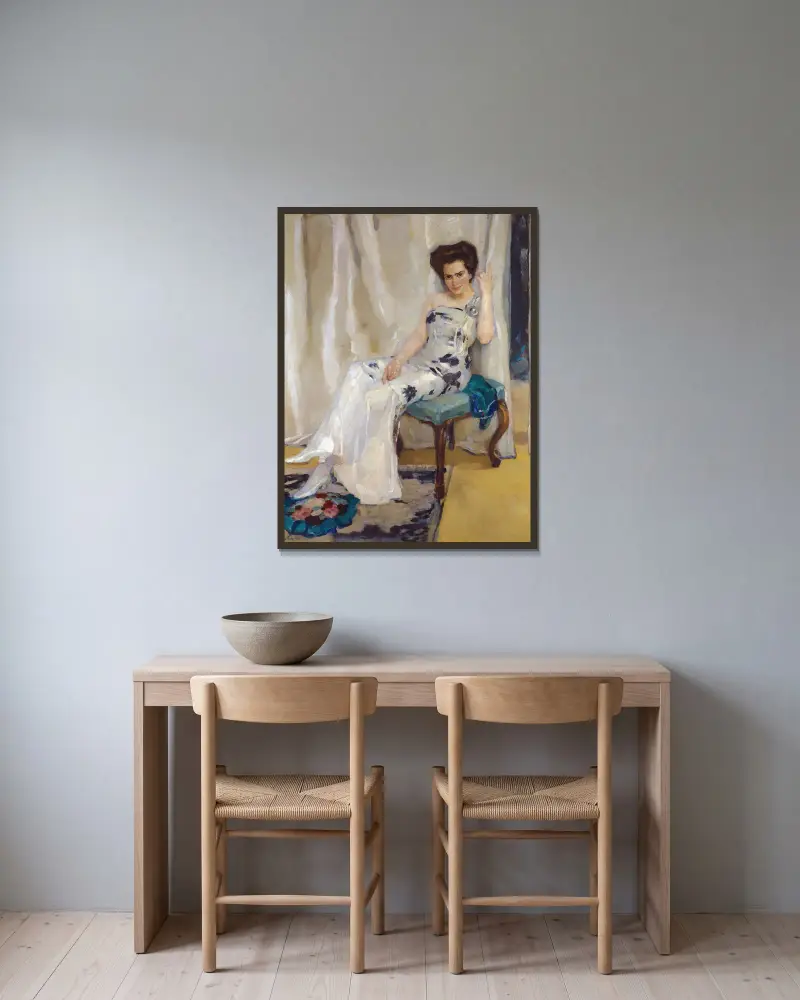 Cara Sophia Köhler, née Goldammer av Leo Putz inramad på en vägg