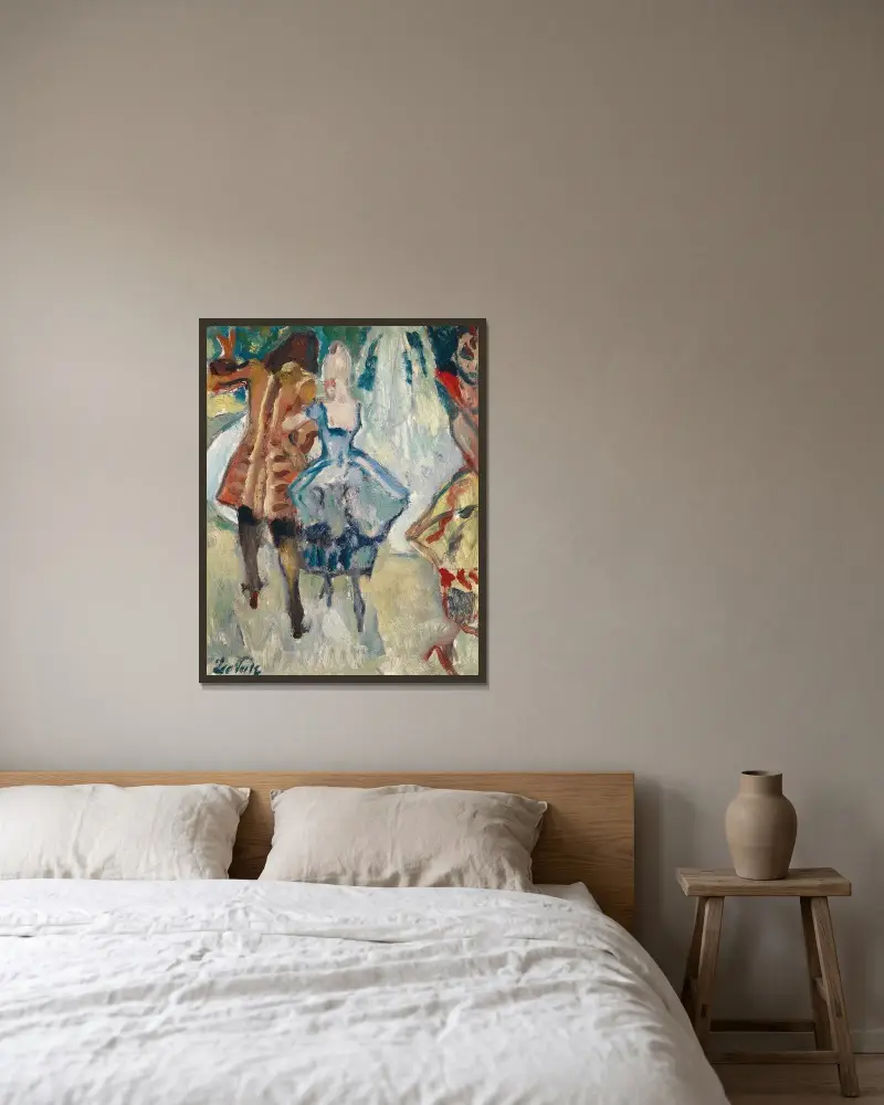 Trädgårdsfest av Leo Putz inramad på en vägg