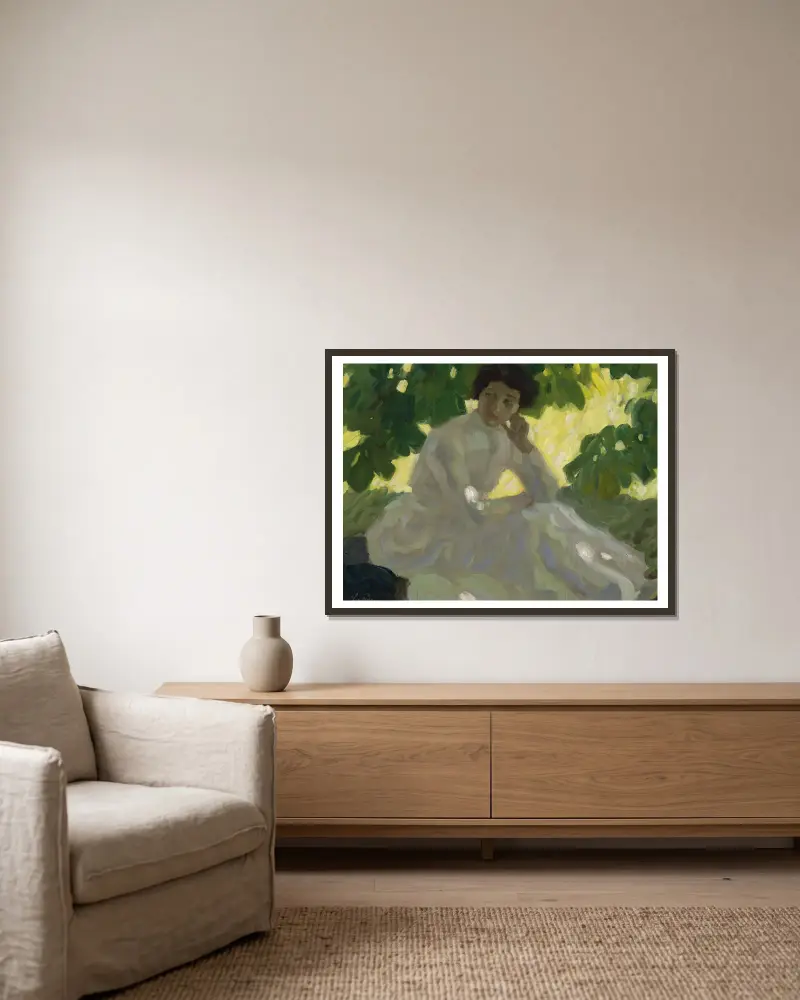Heißer Tag von Leo Putz gerahmt an einer Wand