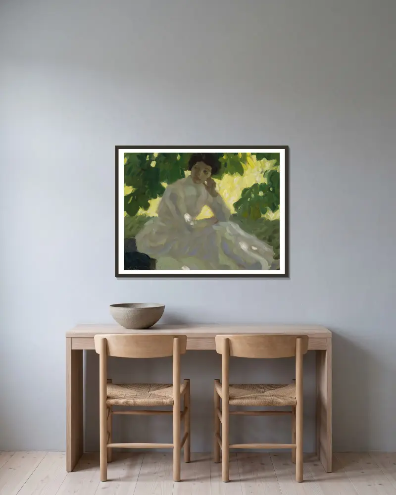 Heißer Tag von Leo Putz gerahmt an einer Wand