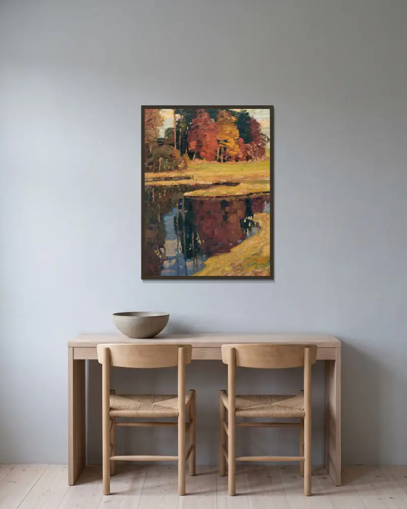 Podzimní krajina, Leo Putz v rámu na stěně