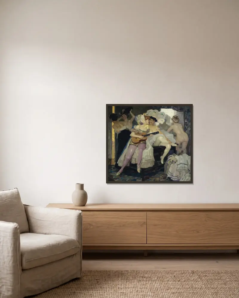 Bakom kulisserna av Leo Putz inramad på en vägg