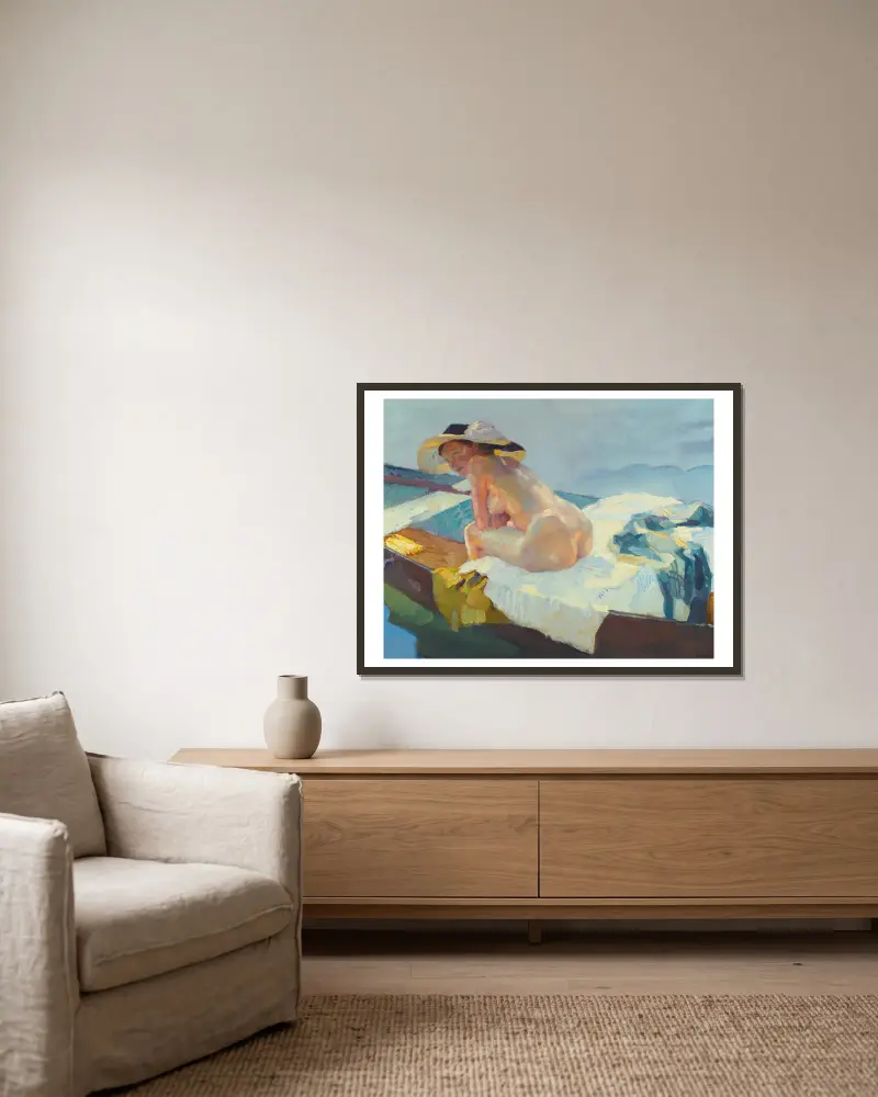 Na loďce, Leo Putz v rámu na stěně