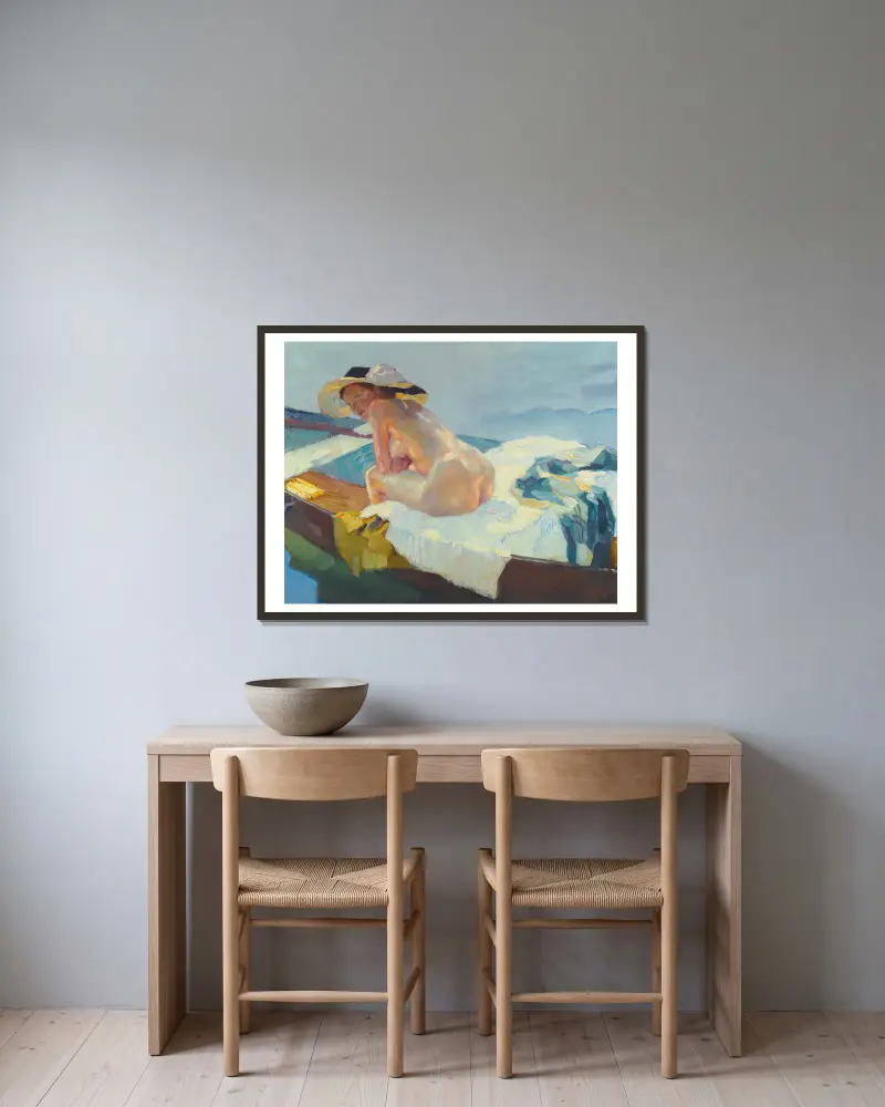 Na loďce, Leo Putz v rámu na stěně