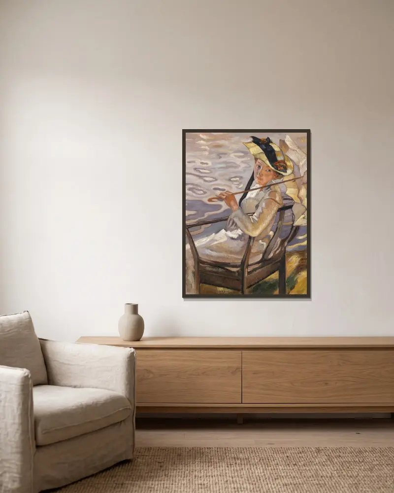 Im Sonnenlicht von Leo Putz gerahmt an einer Wand