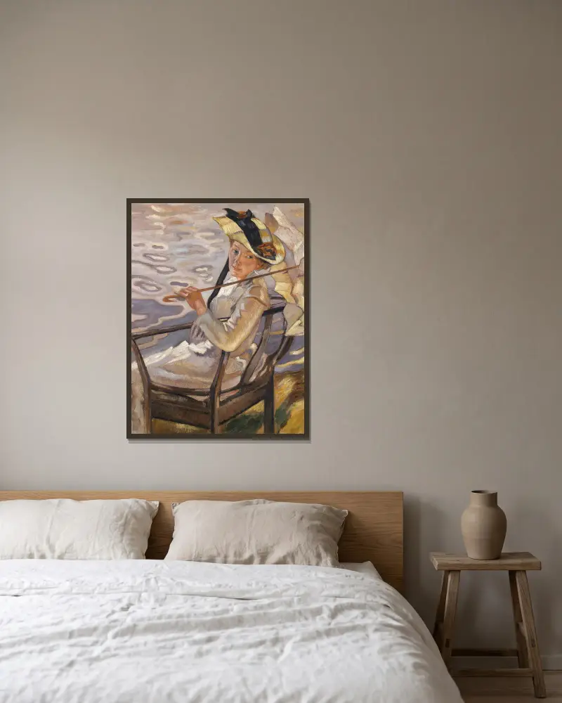 Im Sonnenlicht von Leo Putz gerahmt an einer Wand