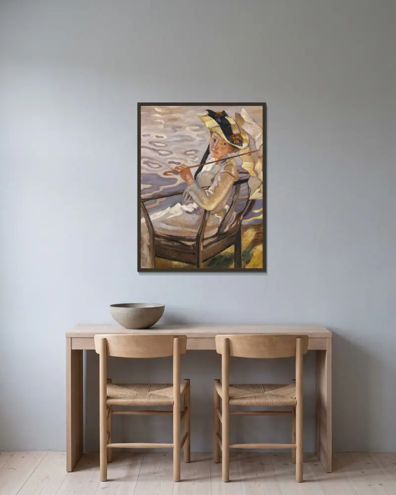 Im Sonnenlicht von Leo Putz gerahmt an einer Wand
