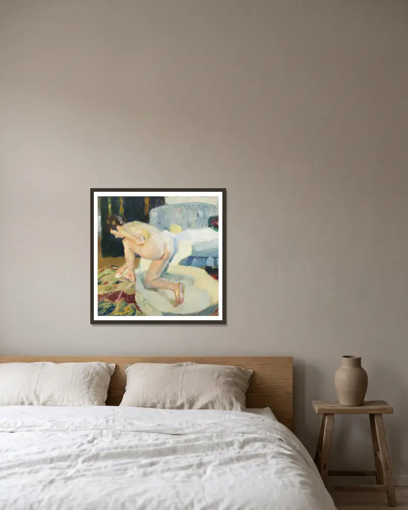 W wannie I, Leo Putz w ramie na ścianie