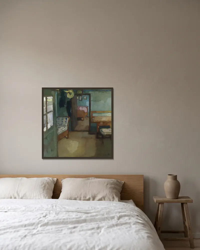 Interieur von Leo Putz gerahmt an einer Wand