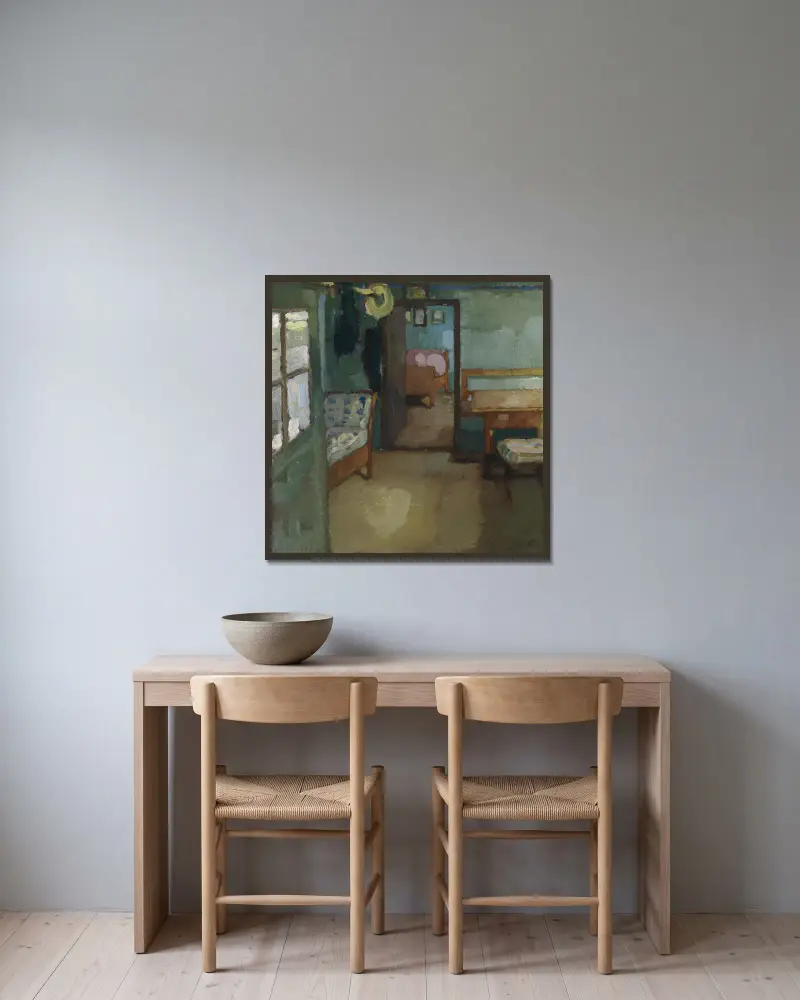 Interieur von Leo Putz gerahmt an einer Wand