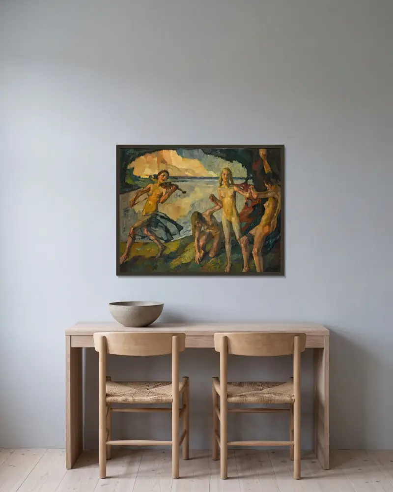 Ungt liv av Leo Putz inramad på en vägg