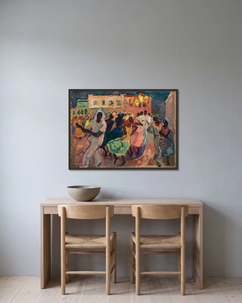 Karneval in Rio av Leo Putz inramad på en vägg