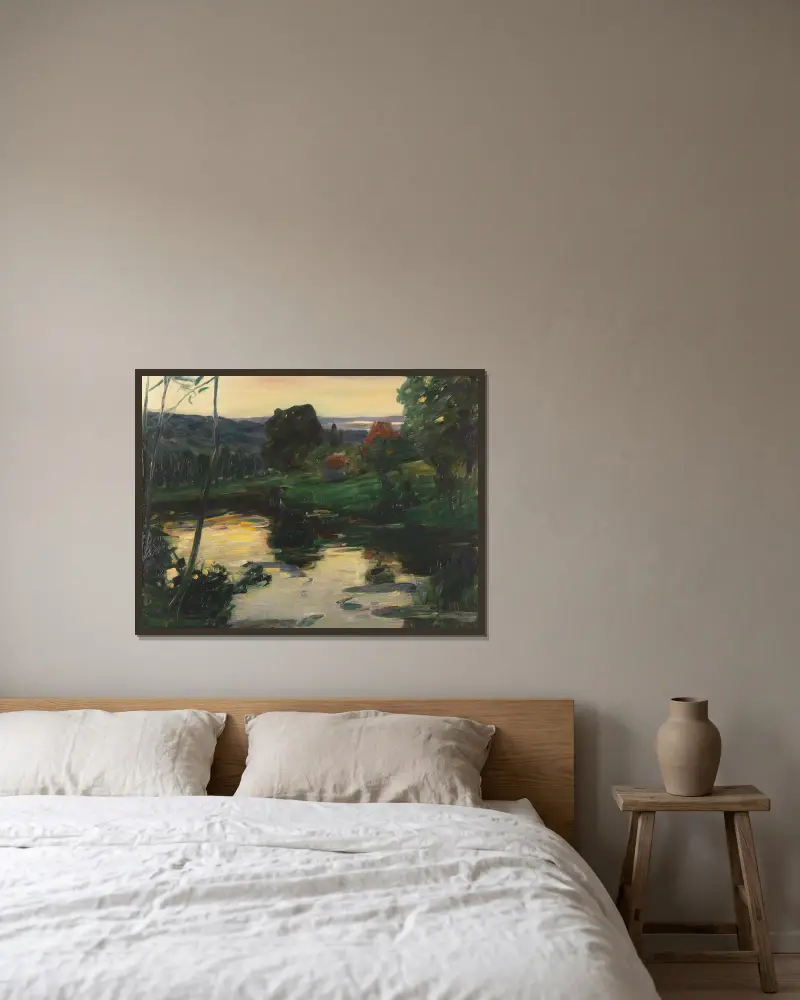 Krajina u jezer Osterseen, Leo Putz v rámu na stěně