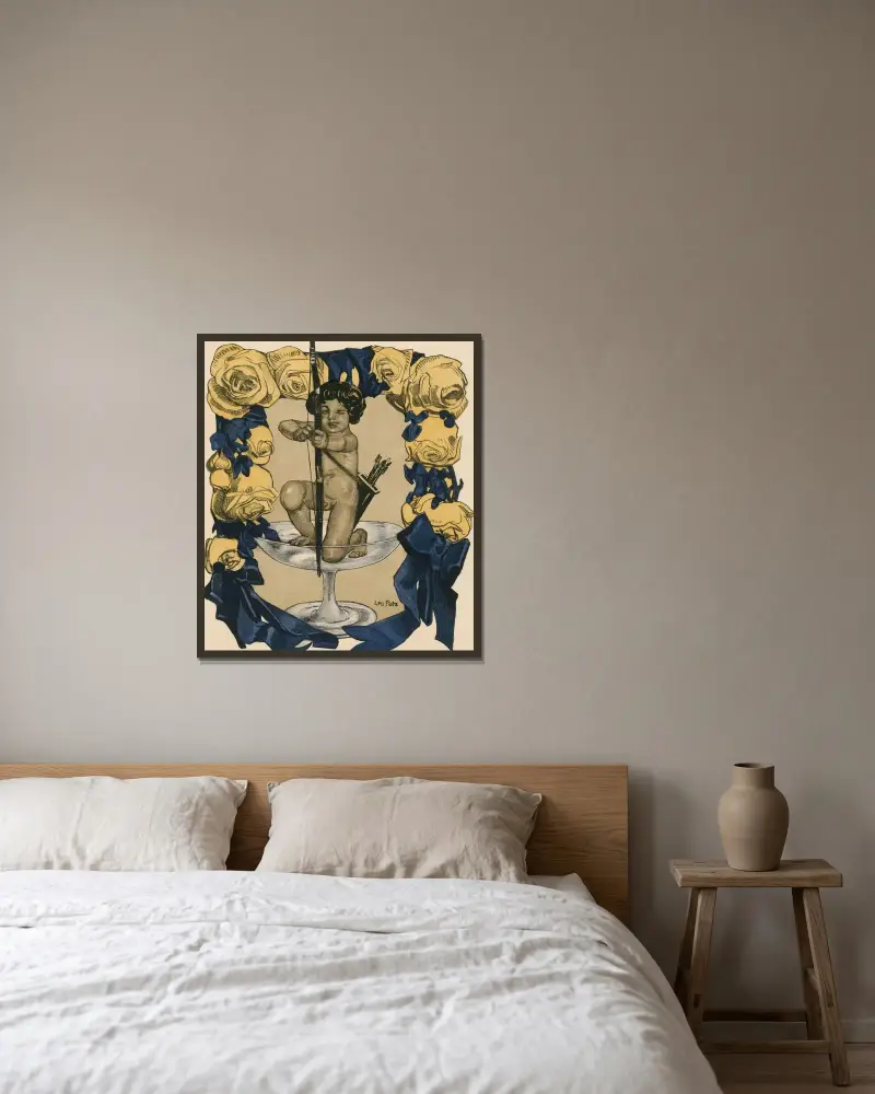 Redoute des neuen Vereins av Leo Putz inramad på en vägg