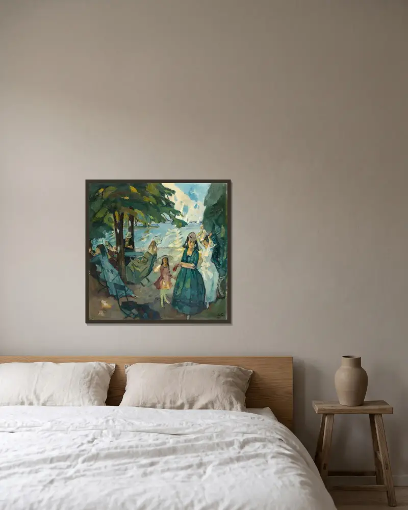 Regatta von Leo Putz gerahmt an einer Wand