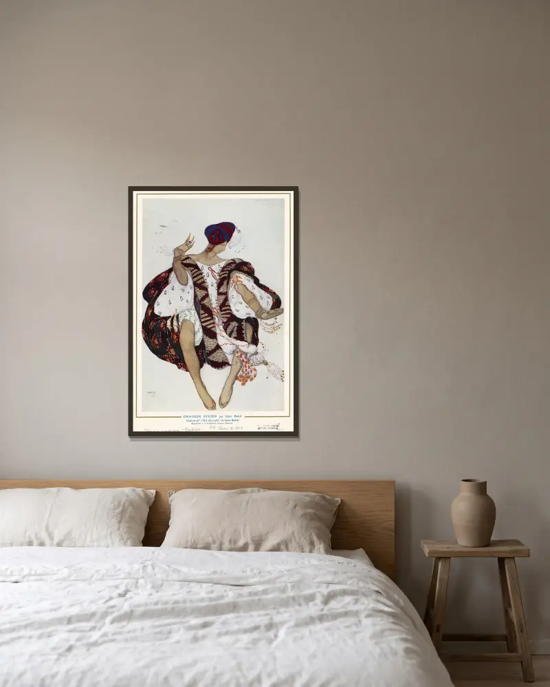 Danseur Syrien par Léon Bakst av Léon Bakst inramad på en vägg