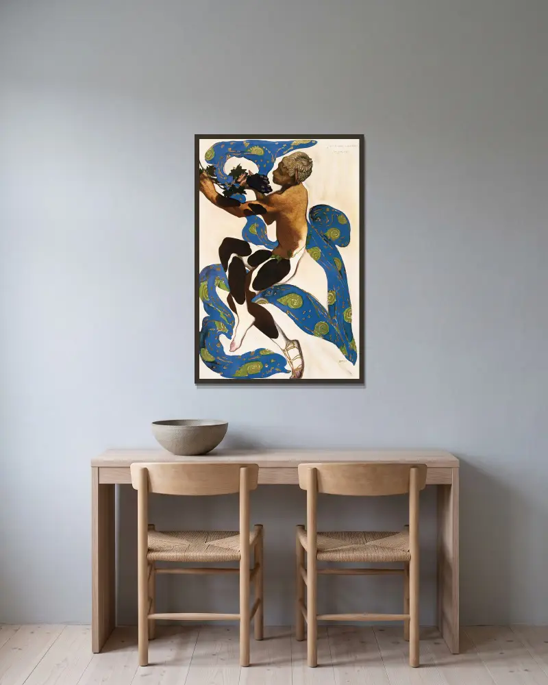 Ensemble De 2 Ouvrages Consacrés À L’artiste av Léon Bakst inramad på en vägg