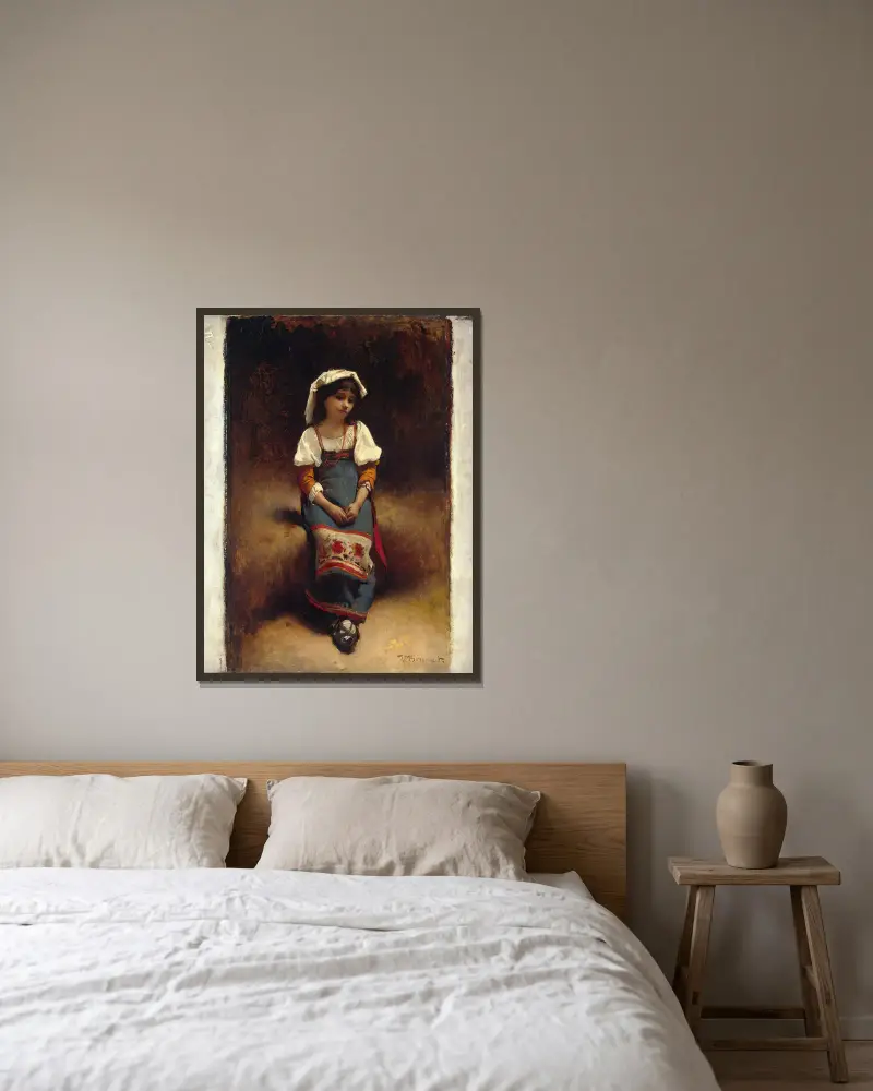 Italian Woman av Léon Bonnat inramad på en vägg