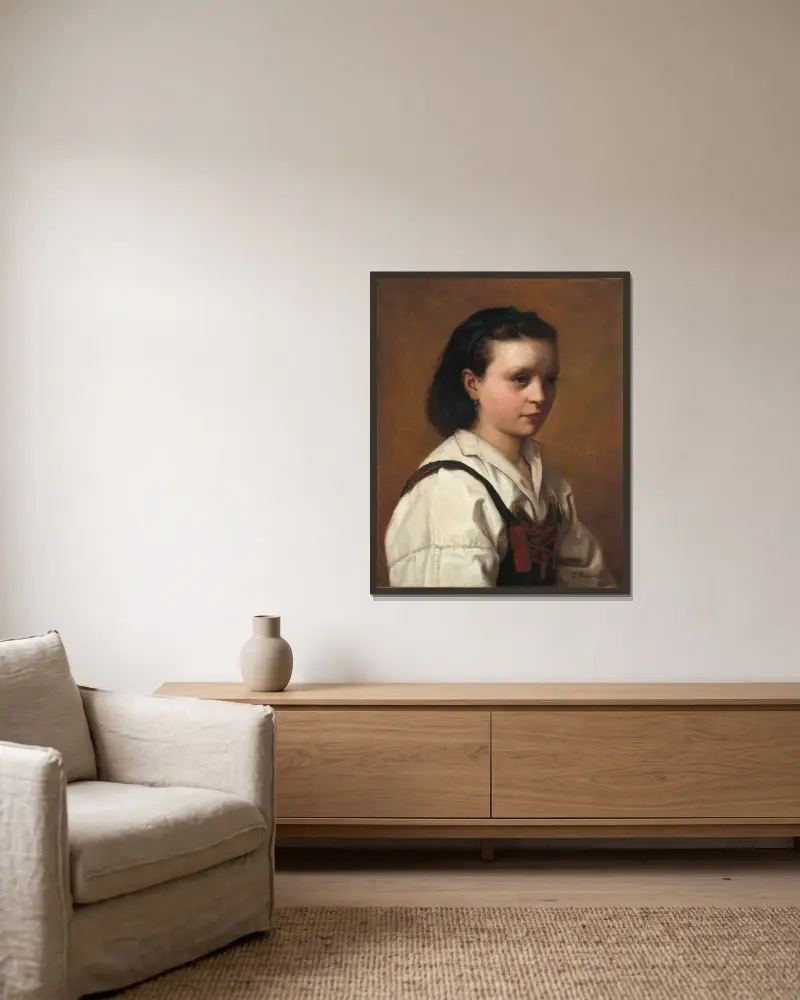 Den unga italienskan av Léon Bonnat inramad på en vägg
