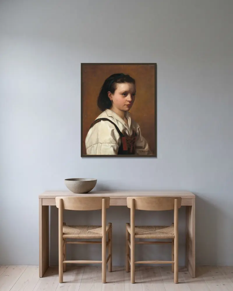 Den unga italienskan av Léon Bonnat inramad på en vägg