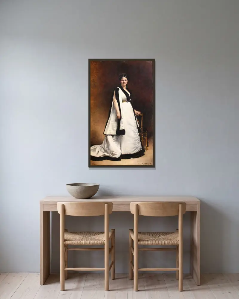 Madame Pasca av Léon Bonnat inramad på en vägg