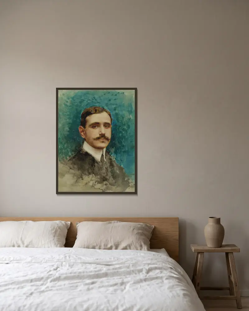 Bildnis eines Mannes von Léon Bonnat gerahmt an einer Wand