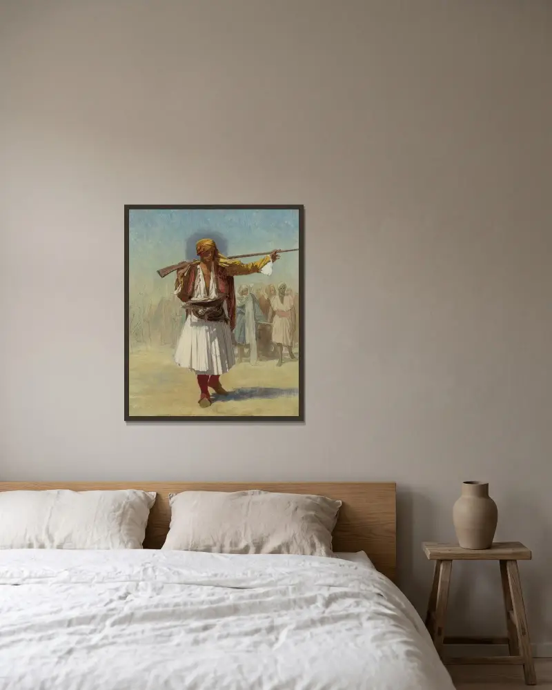 Arnaut Officer av Jean-Léon Gérôme inramad på en vägg
