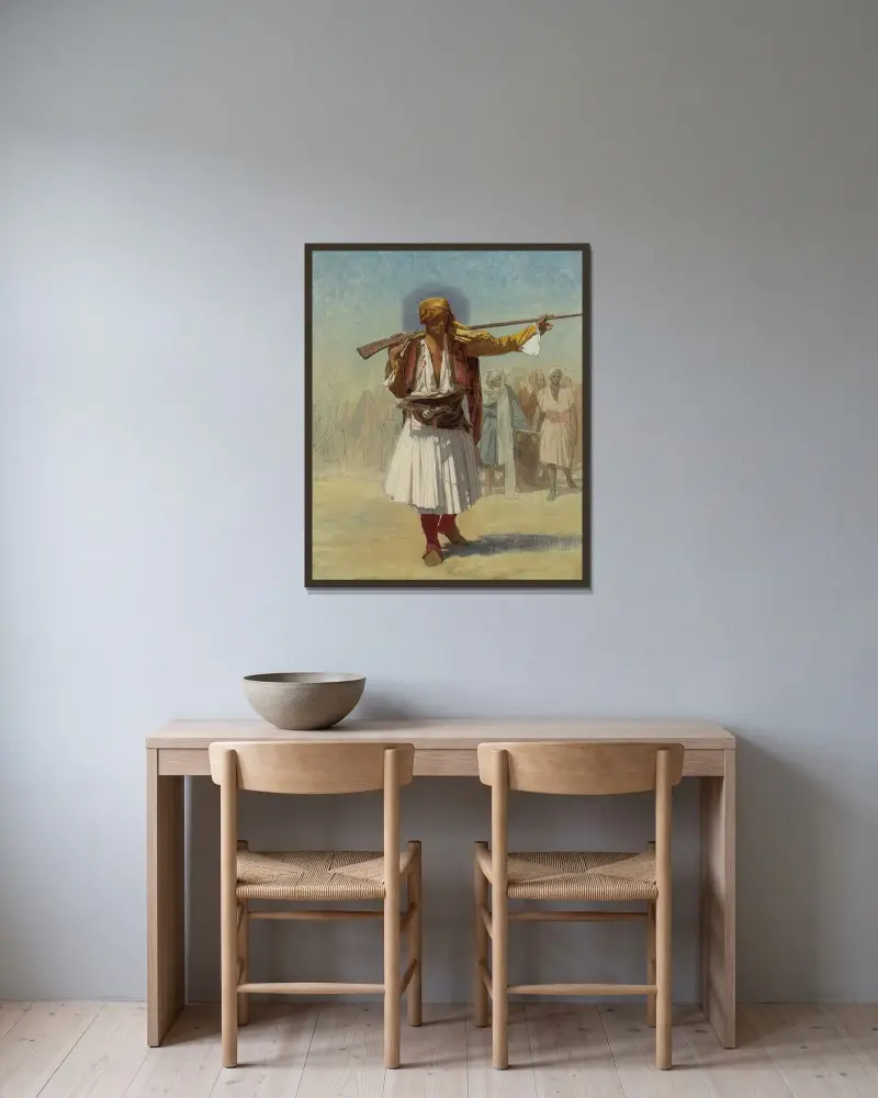 Arnaut Officer av Jean-Léon Gérôme inramad på en vägg