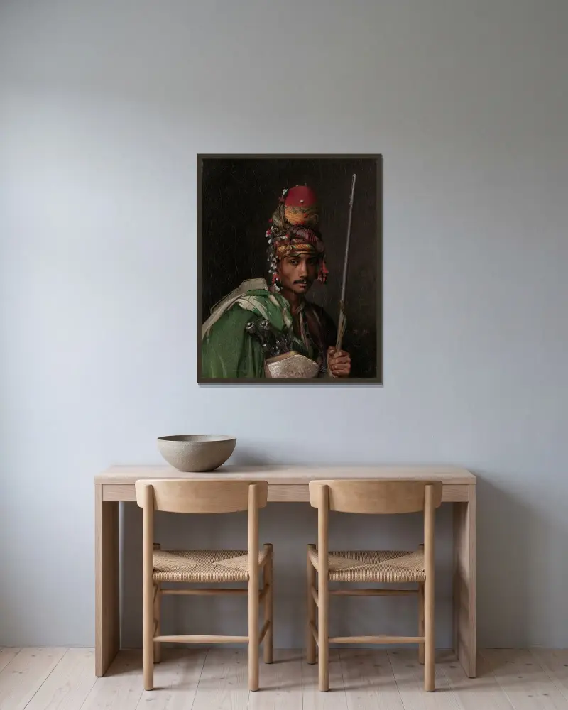 Bashi-Bazouk av Jean-Léon Gérôme inramad på en vägg