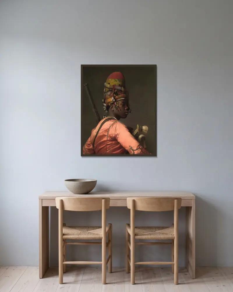 Bashi-Bazouk av Jean-Léon Gérôme inramad på en vägg
