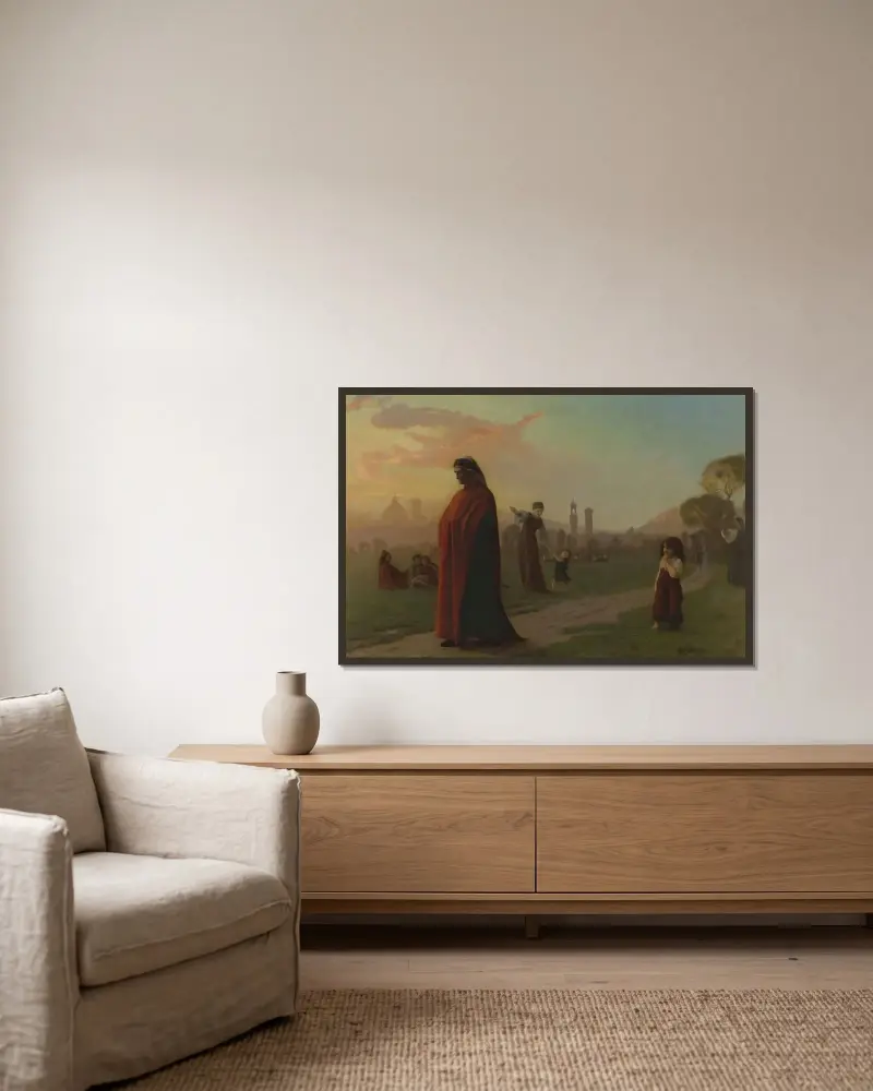 Dante (He Hath Seen Hell) av Jean-Léon Gérôme inramad på en vägg