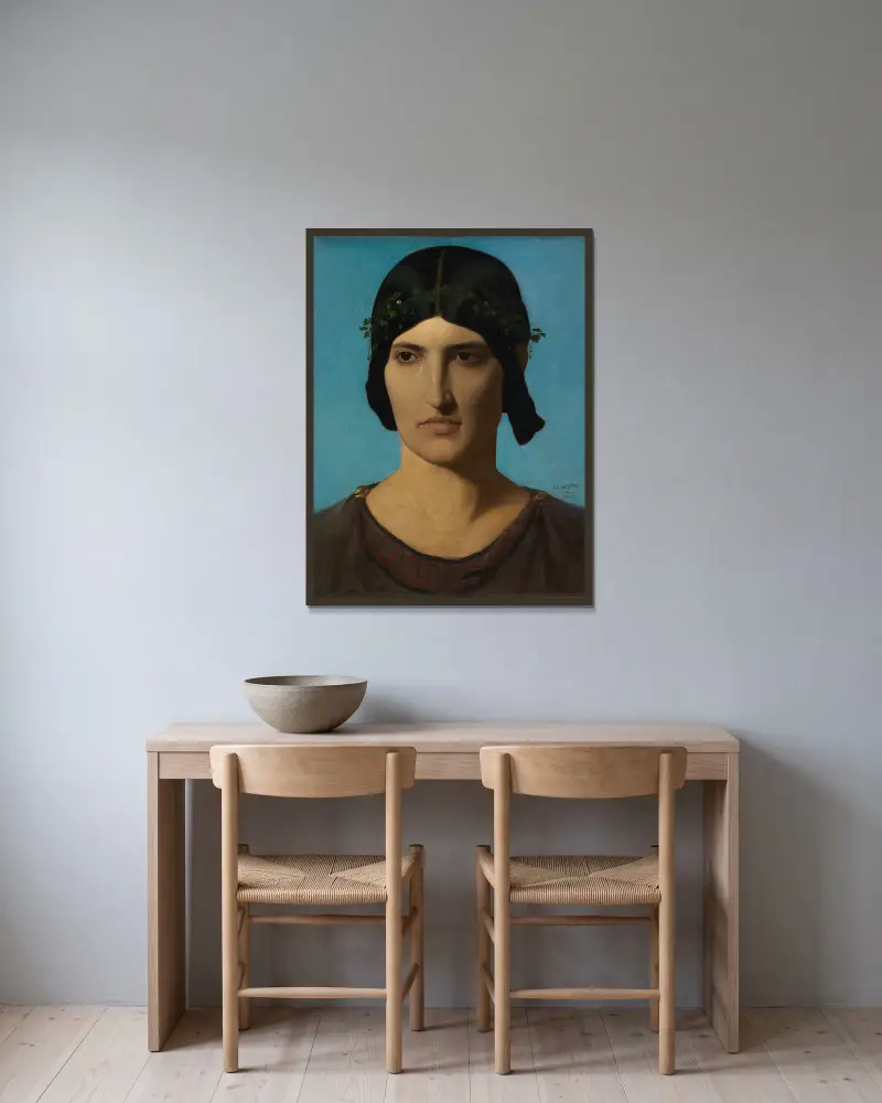 Head of an Italian Woman av Jean-Léon Gérôme inramad på en vägg