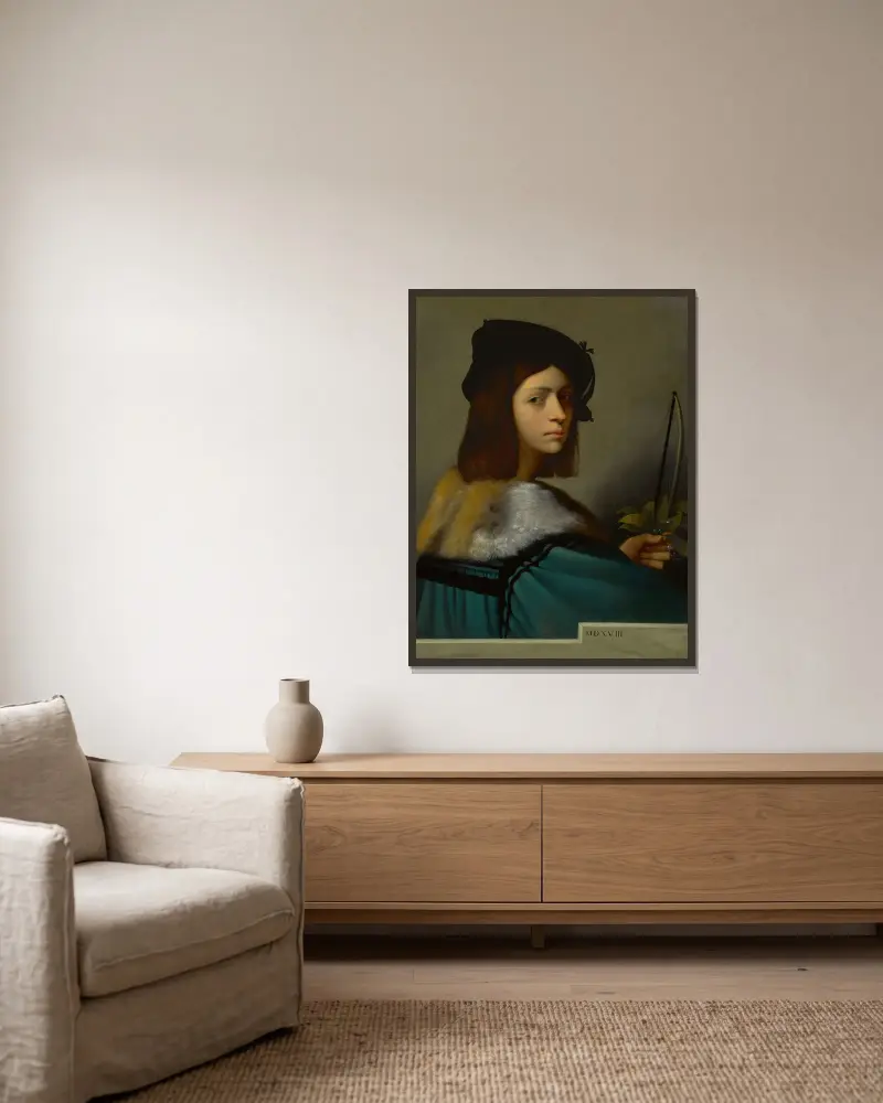Der Geiger von Jean-Léon Gérôme gerahmt an einer Wand