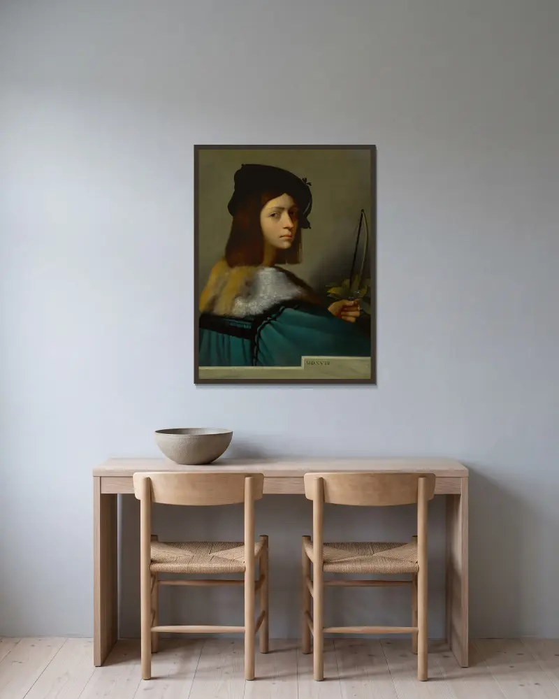 Der Geiger von Jean-Léon Gérôme gerahmt an einer Wand