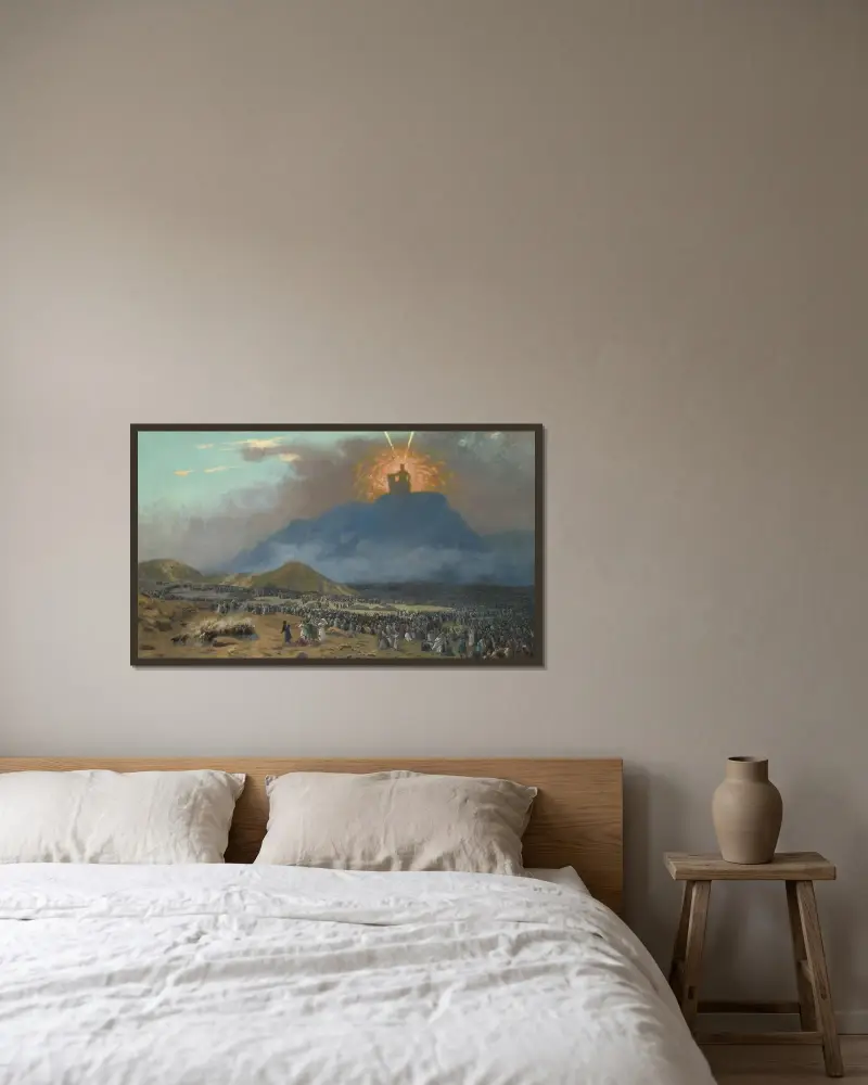 Moses på berget Sinai av Jean-Léon Gérôme inramad på en vägg
