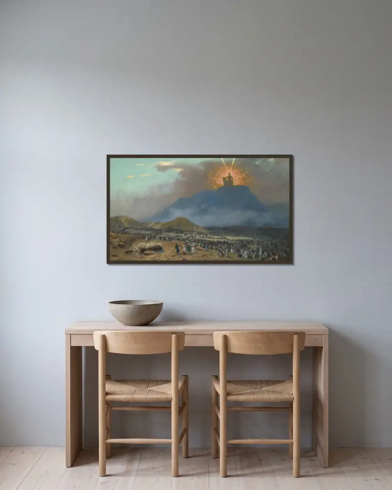 Moses på berget Sinai av Jean-Léon Gérôme inramad på en vägg
