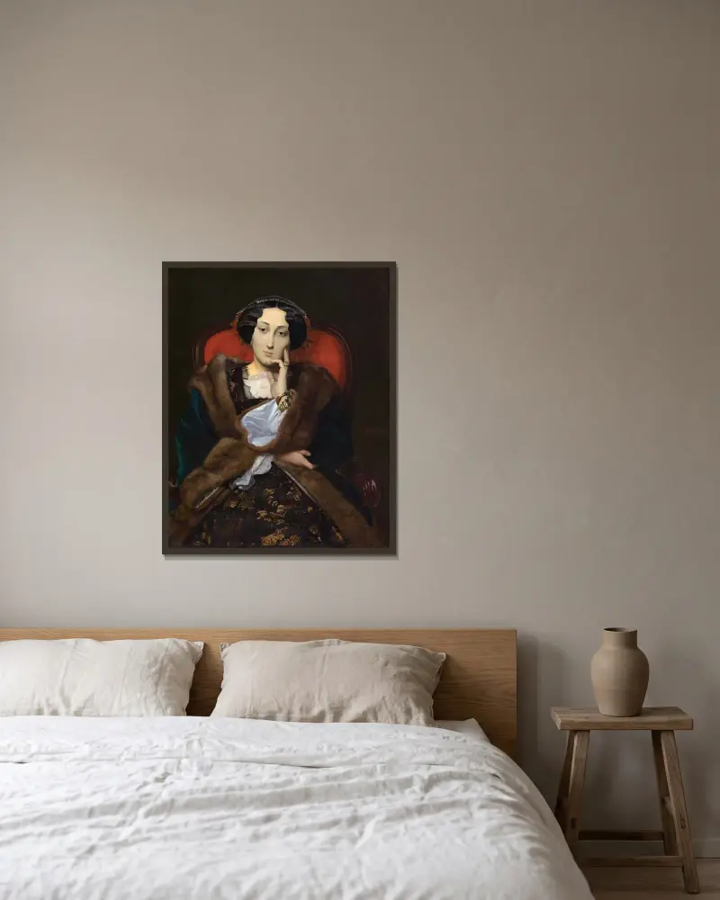 Porträtt av en kvinna av Jean-Léon Gérôme inramad på en vägg