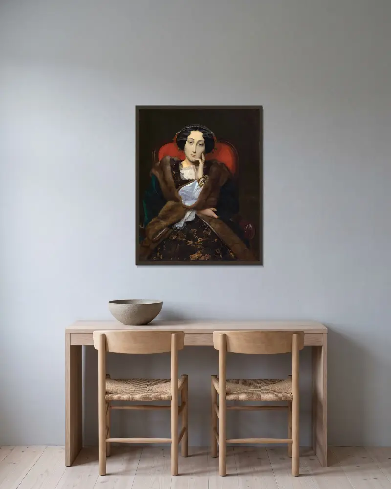 Porträtt av en kvinna av Jean-Léon Gérôme inramad på en vägg