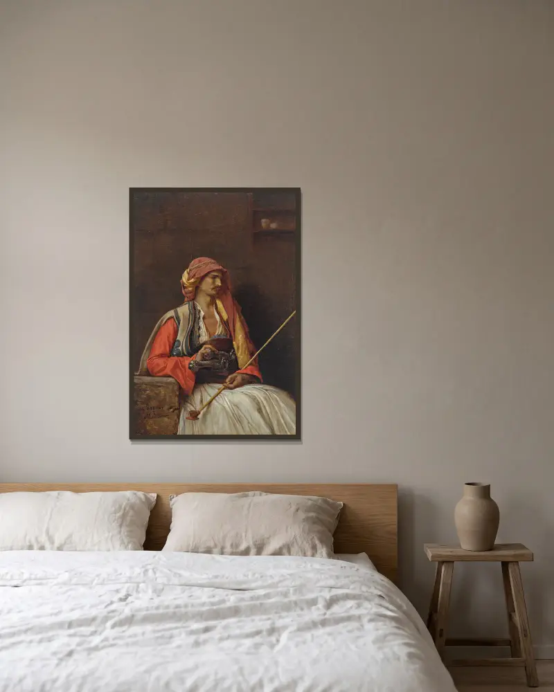 Sedící Arnaut, Jean-Léon Gérôme v rámu na stěně