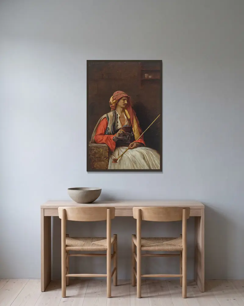 Sedící Arnaut, Jean-Léon Gérôme v rámu na stěně