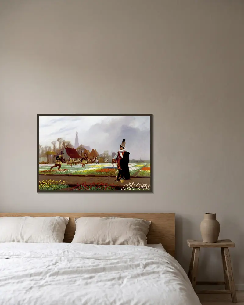 Tulpenblüte von Jean-Léon Gérôme gerahmt an einer Wand