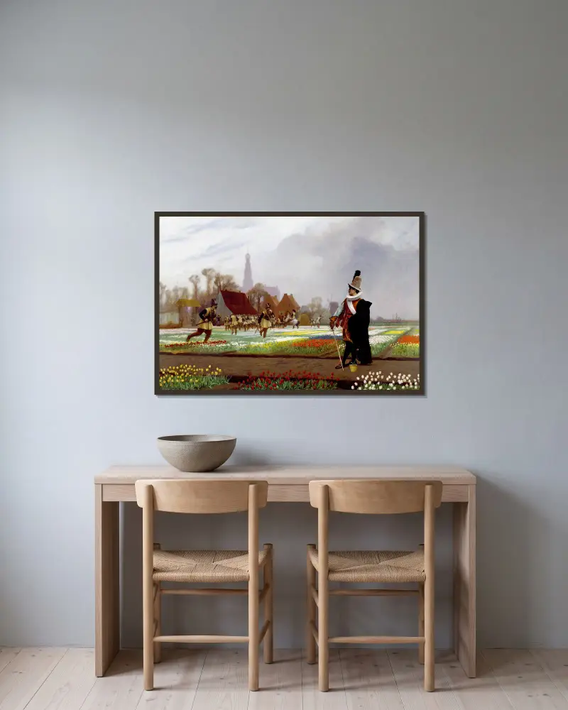 Tulpenblüte von Jean-Léon Gérôme gerahmt an einer Wand